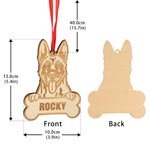 Personalized Engraved Dog Bone Wooden Christmas Ornament with Name Home Decor Christmas Gift for Dog Owners Lovers