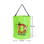 Personalisierter Cartoon Figur Hexenhut Initiale Halloween Eimer mit LED-Licht Namen Trick or Treat Süßigkeiten Korb Party Geschenk für Mädchen Jungen