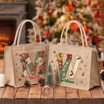 Personalisierte Weihnachtsbaum Schneeflocke Initial Jute Tote Tasche mit Namen Weihnachten täglichen Gebrauch Geschenk für Kinder Frauen