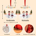 Personalisierter 2–5 Cartoon-Figur Acryl-Weihnachtsanhänger mit Namen Band Schneeflocken Haus Deko Weihnachtsgeschenk für Schwestern Beste Freundinnen