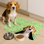 Personalised 3D Cartoon Dog Waterproof Pet Feeding Mat with Name and Rubber Backing Pet Supplies Birthday Gift for Dog Owners