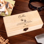 Personalized Animal Paw Print Heart Wooden Storage Box with Name Text and Date Birthday Memorial Gift for Pet Owners