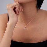 Personalised Hummingbird Zircon Necklace with Birthstone Dainty Jewellery Birthday Anniversary Gift for Women Hummingbird Lovers