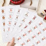 Personalized Santa Claus Gingerbread Man Waterproof Stickers with Name Christmas Festival Party Gift for Family Friends