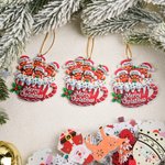 Personalized 3-6 Gingerbread Cocoa Mug Double-Sided Printing Christmas Ornament with Name Home Decor Merry Chrismas Gift for Family Friends