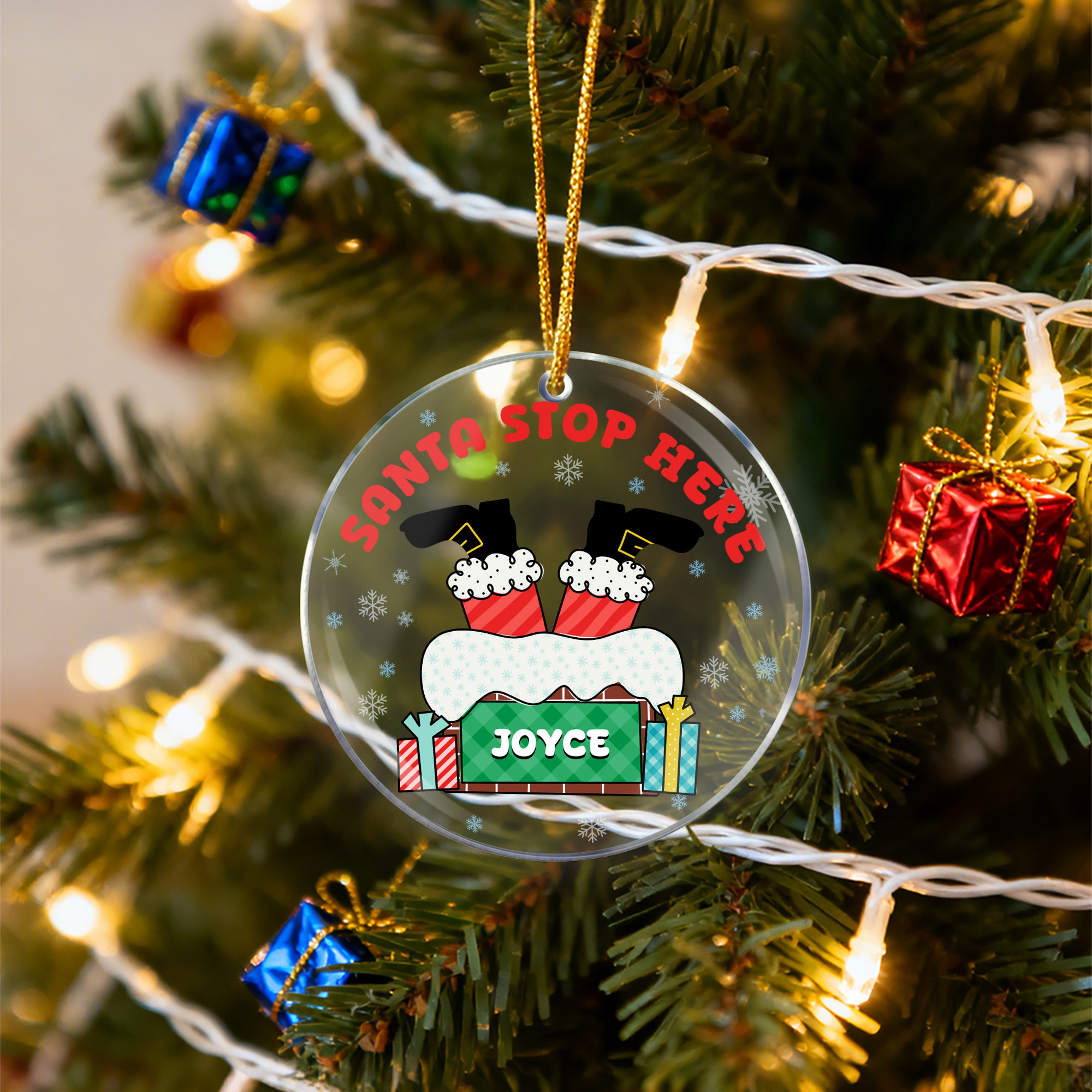 Décoration de Noël en acrylique avec nom Cadeau de Noël pour la famille