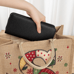 Personalisierte Weihnachtsbaum Schneeflocke Initial Jute Tote Tasche mit Namen Weihnachten täglichen Gebrauch Geschenk für Kinder Frauen