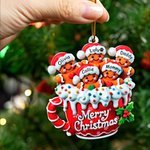 Personalized 3-6 Gingerbread Cocoa Mug Double-Sided Printing Christmas Ornament with Name Home Decor Merry Chrismas Gift for Family Friends