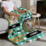 Personalisierte Weiche Decke mit Haustierfoto Pfotenabdruck Namen und Text Haus Deko Geburtstag Geschenk für Tierhalter Liebhaber Familie Freund