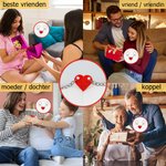 Gepersonaliseerde Hart Bijpassende Bouwsteen-sleutelhanger met Initiaal Hartbedel 2 Stuks Valentijnsdag Jubileumcadeau voor Koppels of Vrienden