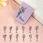 Personalisierter Mehrfarbiger Geburtsblumen Strauß Magnetischer PU-Leder Lesezeichen Clip mit Namen Geburtstag Geschenk für Bücherwurm Buchliebhaber