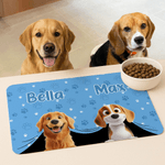 Personalised 3D Cartoon Dog Waterproof Pet Feeding Mat with Name and Rubber Backing Pet Supplies Birthday Gift for Dog Owners