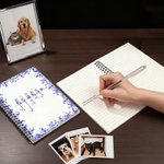 Personalised Toile De Jouy 1-7 Line Art Dogs Cats A5 Spiral Journal Notebook with Names Memorial Birthday Gift for Pet Owners Lovers