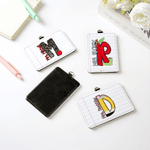 Gepersonaliseerde Pencil Apple PU lederen ID Badge houder met initiaal en naam Teacher's Day Waardering terug naar school Gift voor leerkracht