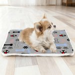 Personalized Cute Paw Print Bone Soft Pet Bed Mat with Name Birthday Christmas Gift for Cat Dog Pet Lover Owner