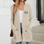 Personalisierte Strickjacke mit Gestickten Haustierfotos und Namen Alltagskleidung Geburtstagsgeschenk für Tierhalter