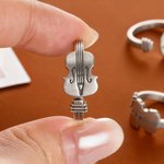 Personalized Violin Stringed Instrument Ring with Engraved Text Daily Birthday Anniversary Gift for Music Lover Friend