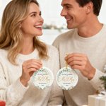 Personalisierte Unser erstes Weihnachten als Herr und Frau Keramik Ornament mit Namen und Jahr Weihnachtsgeschenk für Paare