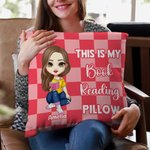 Personalized Checkerboard Cartoon Character Multicolor Soft Throw Pillow Cover with Name Home Decor Birthday Gift for Kids Family