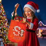 Sac à dos de Noël personnalisé avec nom bonnet de père Noël initial personnage de dessin animé sac à dos imperméable à lumière LED cadeau de Noël pour enfants amis famille