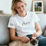 Personalised Embroidered Dog Cat Ear Outline T-shirt Sweatshirt Hoodie with 1-3 Names Pet Party Birthday Christmas Gift for Pet Lovers