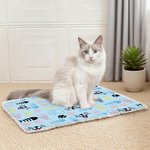 Personalized Cute Paw Print Bone Soft Pet Bed Mat with Name Birthday Christmas Gift for Cat Dog Pet Lover Owner