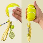 Portachiavi personalizzato a forma di palla da tennis con charms a forma di palla da racchetta Regalo di compleanno per gli allenatori e gli amanti del tennis.