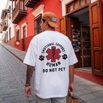 Personalised Funny Emotional Support Medical Symbol 100% Cotton T-shirt with Text Birthday Christmas Gift for Husband Boyfriend Girlfriend EMT