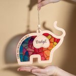 Personalised Elegant Elephant Stained Glass Suncatcher with Name Garden Decoration Birthday Christmas Housewarming Gift for Best Friend Bestie