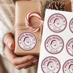 Personalised Stamp-Style Christmas Elements Waterproof Sticker with Name Gift Decoration Christmas Gift for Family Kids