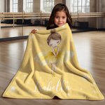 Henkilökohtainen Cartoon Ballerina Girl Stars Soft Throw Blanket nimi Home Decor Dance Team syntymäpäivälahja baletin ystäville