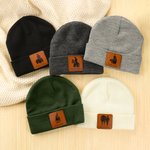 Personalisierte Multicolor Pferd Foto gestrickt Beanie-Mütze mit Namen tägliches Zubehör Geburtstagsgeschenk für Pferdeliebhaber Reiter