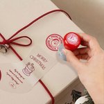 Gepersonaliseerde schattige Kerstman Gingerbread Man Kerst thema stempel met naam en inkt Gift Tag Decor Kerstfeest Favors voor kinderen familie vrienden