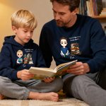 Personalised Cartoon Reading Character Stacked Books Soft T-shirt Sweatshirt Hoodie with Name and Title Book Club Family Gift for Adults Kids