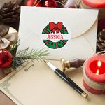 Personalized Christmas Hat Snowman Santa Claus Waterproof Stickers Labels with Name Gift Decor Christmas Party Favor for Family Kids