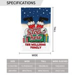 Drapeau de jardin personnalisé Père Noël Stop Here Chimney Santa Claus avec texte Yard Porch Decor Christmas Gift for Family Gardening Lovers