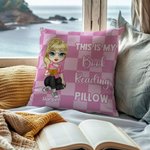 Personalized Checkerboard Cartoon Character Multicolor Soft Throw Pillow Cover with Name Home Decor Birthday Gift for Kids Family