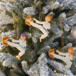 Personalised Karate Character Christmas Ornament with Name Christmas Decor Karate Milestone Holiday Keepsake Gift for Kids Karate Students