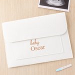 Gepersonaliseerd Draagbaar Vilten Zwangerschapstestrapporten Opbergdocumenthouder met Geborduurde Naam Eerste Moederdagcadeau voor Zwangere Vrouwen