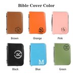 Couverture de Bible en cuir PU avec poignée de transport Anniversaire Baptême Cadeau Religieux pour Chrétiens