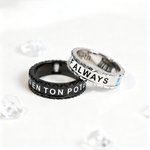 Personalised Geometric Birthstone Design Ring Dainty Jewellery with Engraved Text Daily Wear Birthday Gift for Women Men