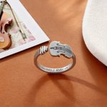 Personalized Violin Stringed Instrument Ring with Engraved Text Daily Birthday Anniversary Gift for Music Lover Friend