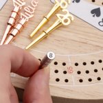 Personalised Lucky Number Name Initial Design Metal Cribbage Pegs Game Night Christmas Birthday Gift for Cribbage Lovers