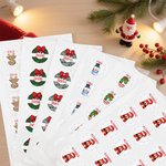 Personalized Christmas Hat Snowman Santa Claus Waterproof Stickers Labels with Name Gift Decor Christmas Party Favor for Family Kids