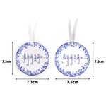 Personalized Toile De Jouy 1-7 Line Art Dogs Cats Christmas Ornament with Names Christmas Memorial Birthday Gift for Pet Owners Lovers