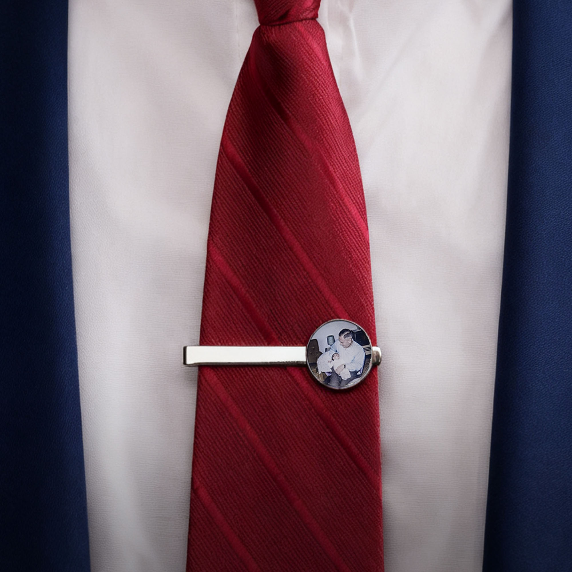 Pince à cravate Photo Exquise Personnalisée Anniversaire Mariage Fête des Pères Cadeau pour Papa Marié