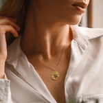 Personligt hexagon skyddsenergi mynt medaljong halsband med födelsesten fint familjesmycke födelsedags och årsdagspresent för män och kvinnor