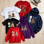Personalised Cartoon Reading Character Stacked Books Soft T-shirt Sweatshirt Hoodie with Name and Title Book Club Family Gift for Adults Kids