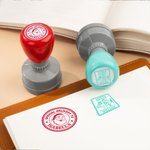 Gepersonaliseerde schattige Kerstman Gingerbread Man Kerst thema stempel met naam en inkt Gift Tag Decor Kerstfeest Favors voor kinderen familie vrienden