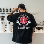 Personalised Funny Emotional Support Medical Symbol 100% Cotton T-shirt with Text Birthday Christmas Gift for Husband Boyfriend Girlfriend EMT